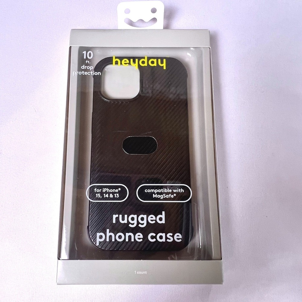 Heyday Rugged Phone Case iPhone 15 / 14 / 13 MagSafe Black 10 ft Drop Protect